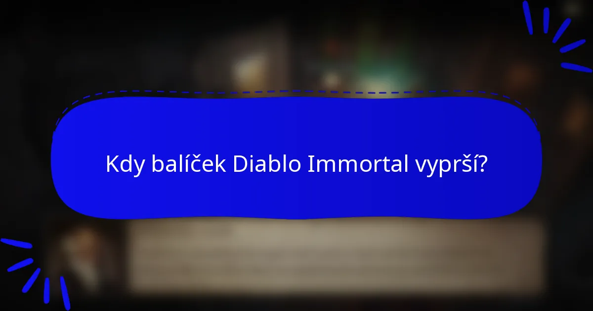 Kdy balíček Diablo Immortal vyprší?